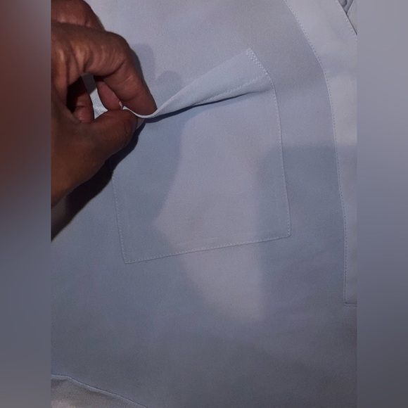 Milano Italy Sky Blue Jersey Chiffon Top size Medium - Picture 5 of 7